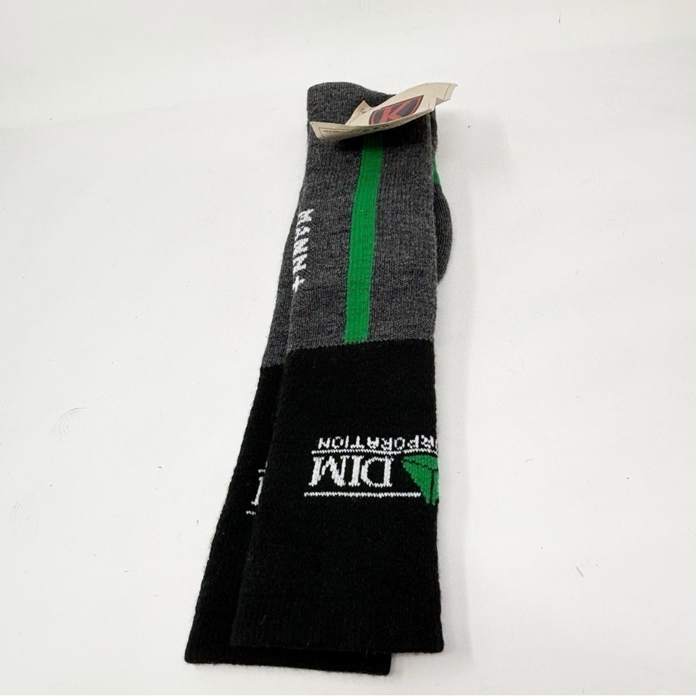 KING TECHNICAL APPAREL Men’s Gray Green Heavy Wool Blend Socks Logo USA OS